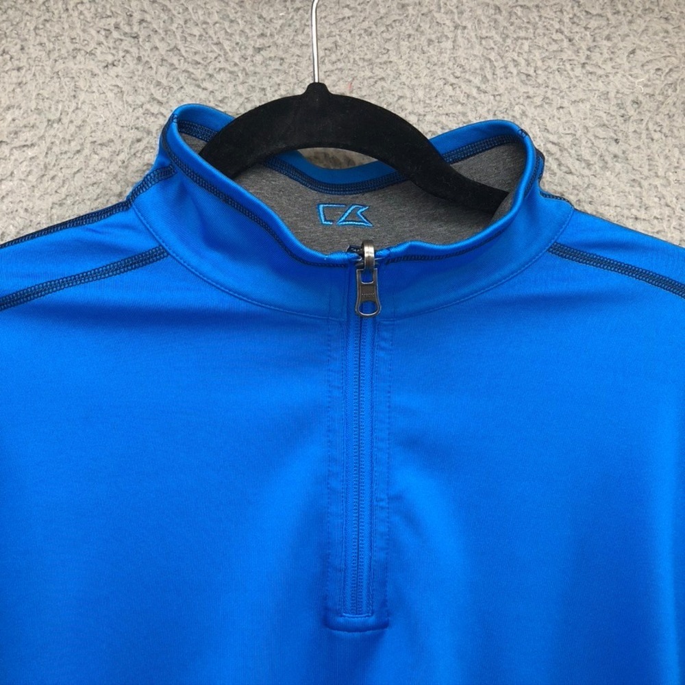 Cutter & Buck Pullover Mens Medium Blue MCK09425 Quarter Zip Long Sleeve Stretch - Picture 2 of 10